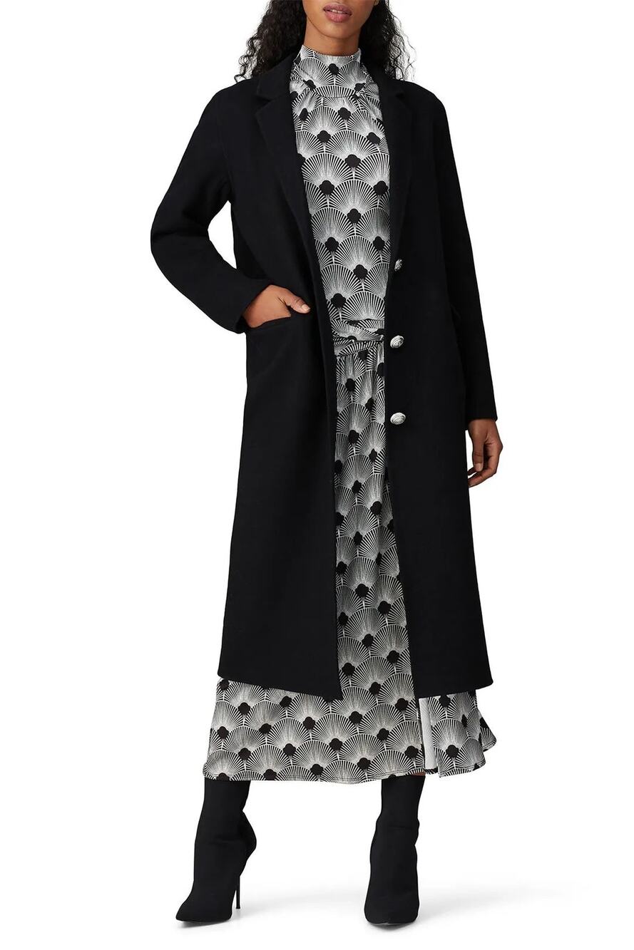 Paco Rabanne Three Button Wool Coat in black FR 38 / US 6